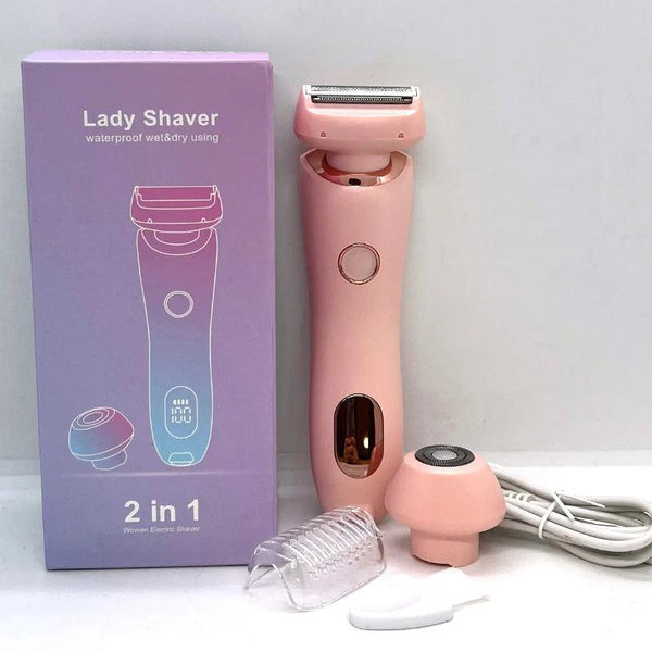 2-in-1 Waterproof Electric Razor & Bikini Trimmer for Women – Gentle, Painless Hair Removal for Face, Underarms, Legs, and Bikini Line - Trendy Curations