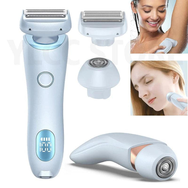 2-in-1 Waterproof Electric Razor & Bikini Trimmer for Women – Gentle, Painless Hair Removal for Face, Underarms, Legs, and Bikini Line - Trendy Curations