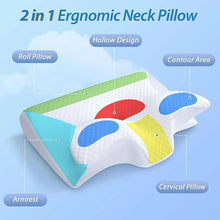 Ergonomic 2-in-1 Memory Foam Cervical Pillow for Neck Pain Relief – Contoured Orthopedic Support - Trendy Curations