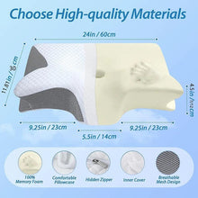 Ergonomic 2-in-1 Memory Foam Cervical Pillow for Neck Pain Relief – Contoured Orthopedic Support - Trendy Curations